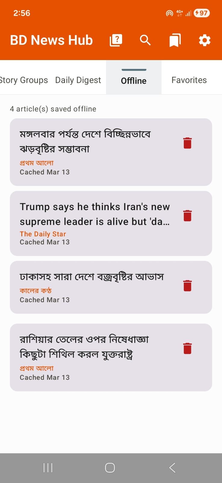 BD News Hub — Read saved articles offline without internet